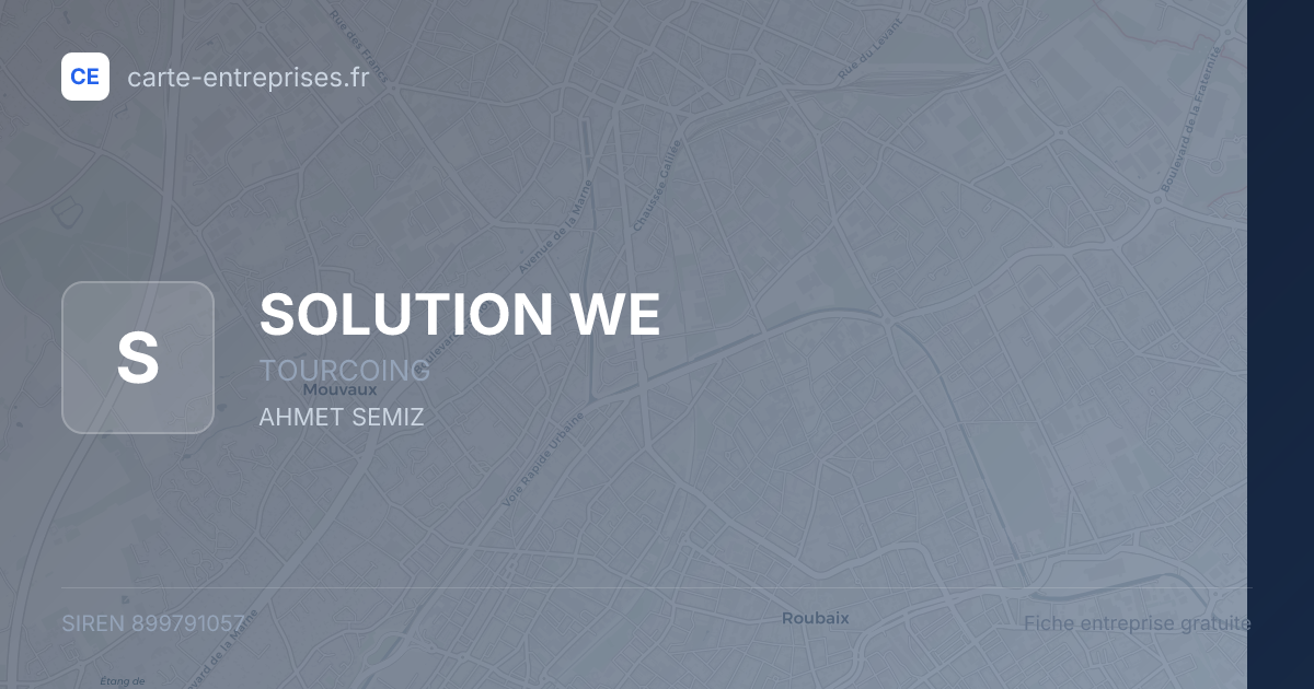 SOLUTION WE — 899791057 — fiche entreprise