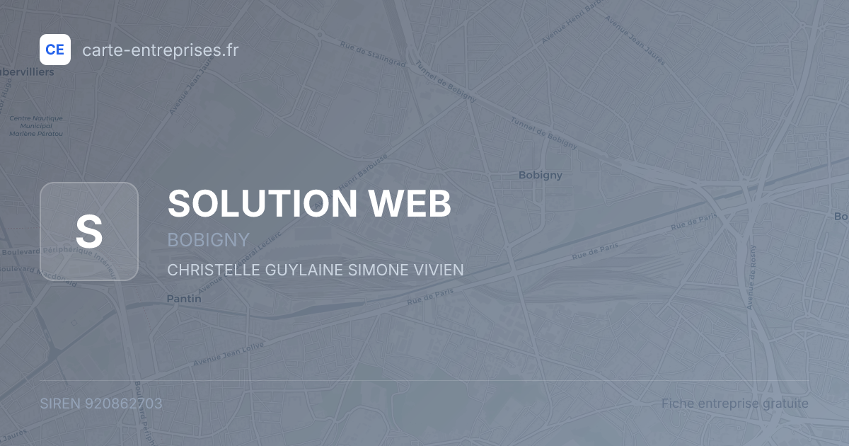 SOLUTION WEB — 920862703 — fiche entreprise