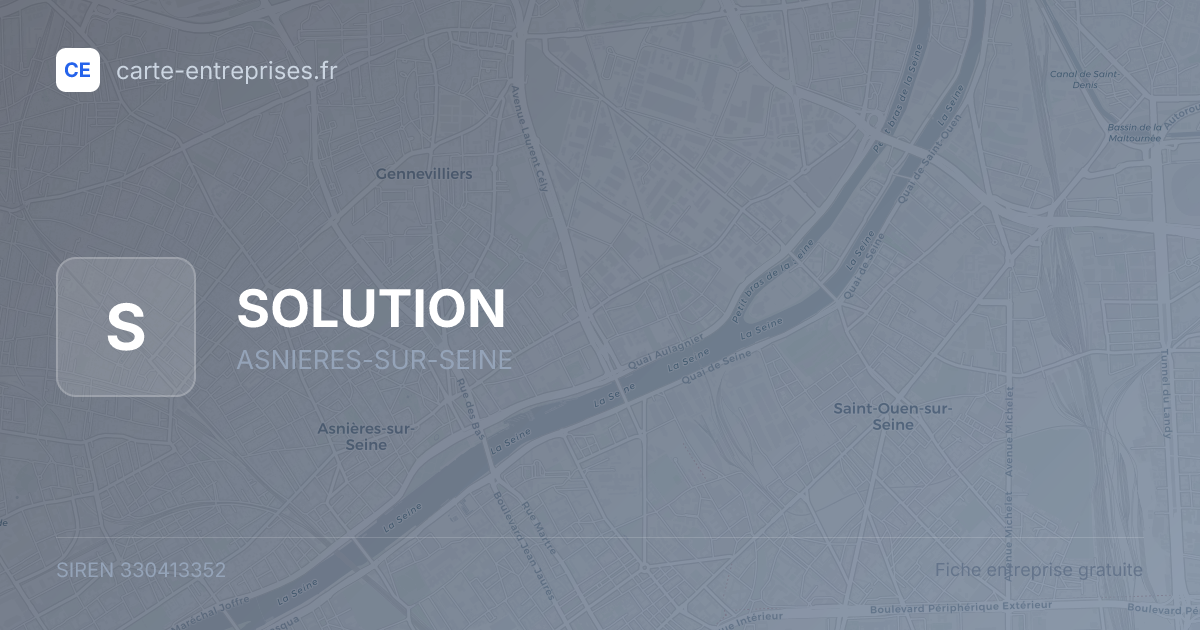 SOLUTION — 330413352 — fiche entreprise