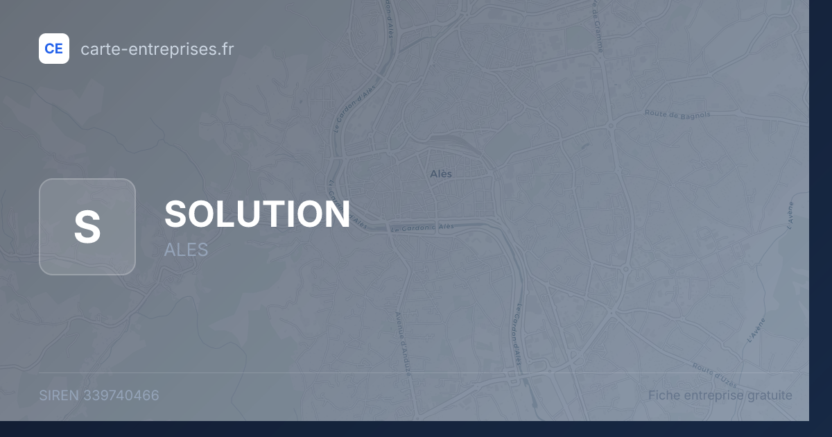SOLUTION — 339740466 — fiche entreprise