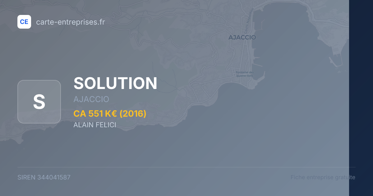 SOLUTION — 344041587 — fiche entreprise