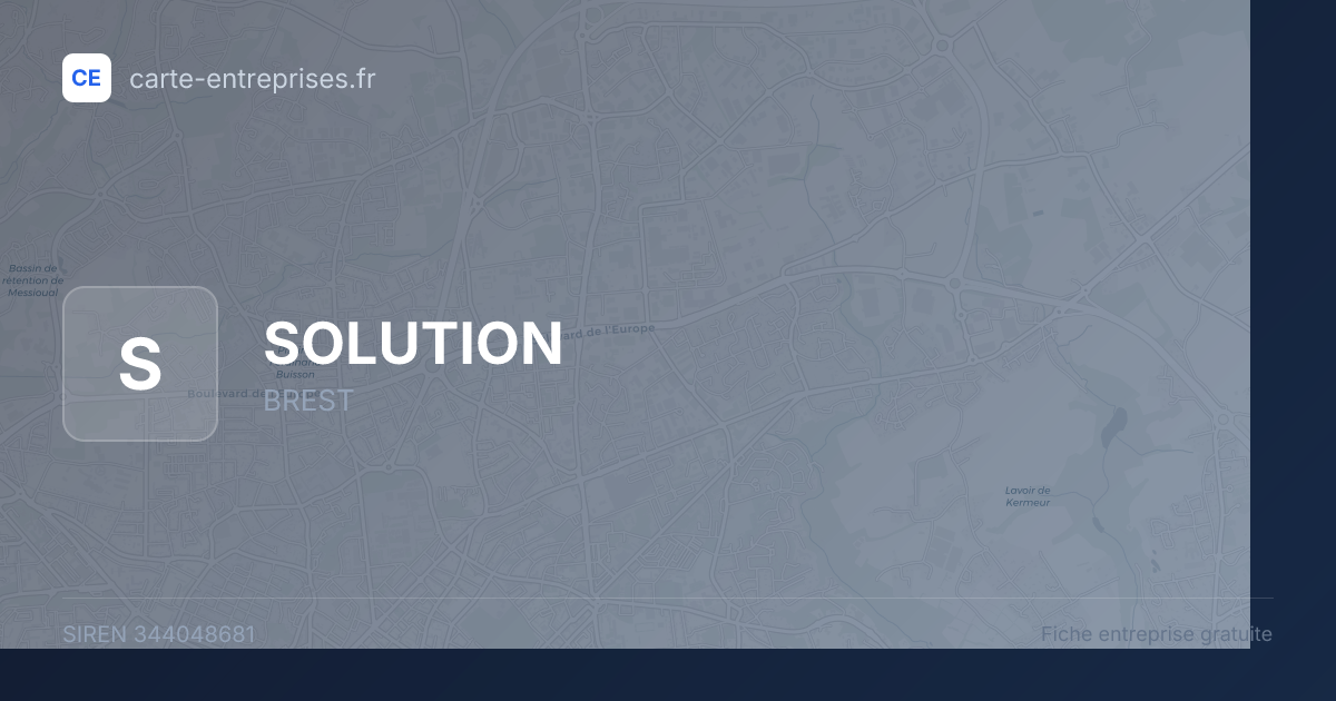 SOLUTION — 344048681 — fiche entreprise