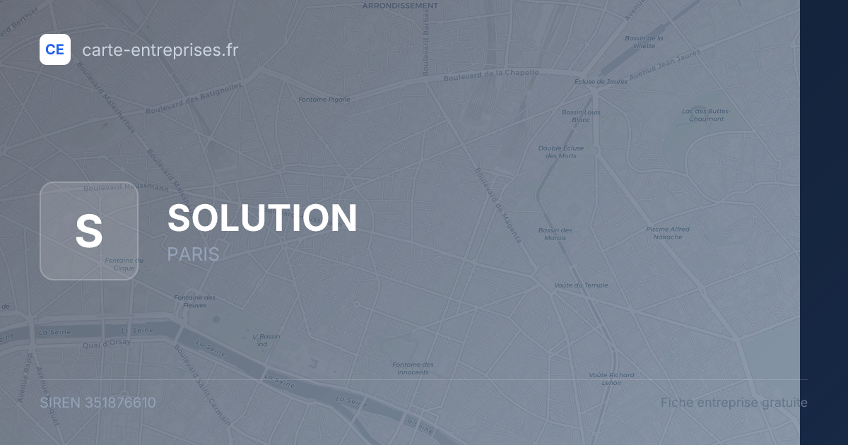 SOLUTION — 351876610 — fiche entreprise