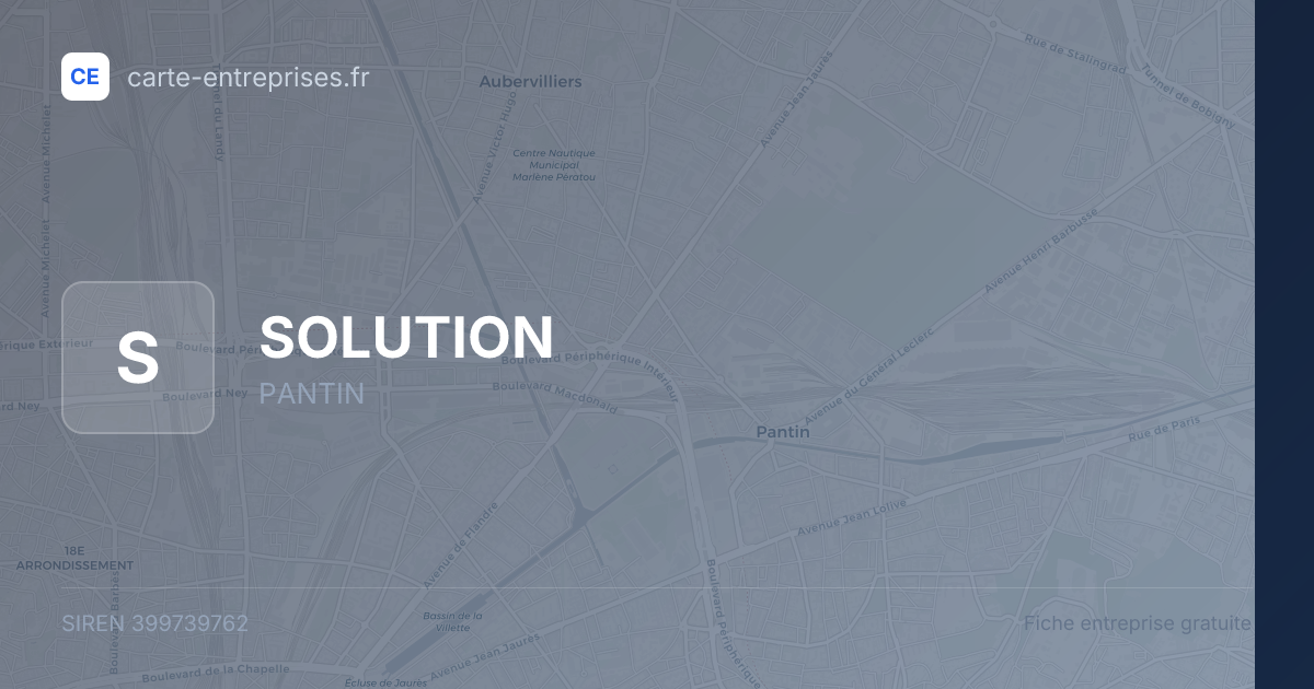 SOLUTION — 399739762 — fiche entreprise