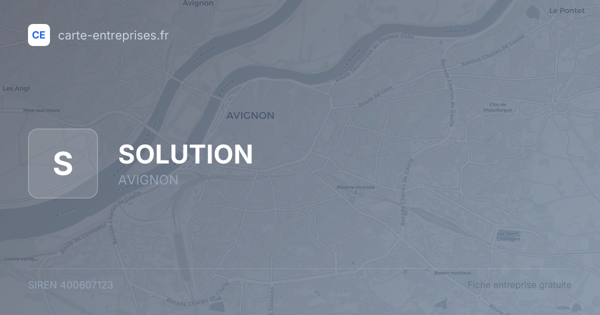 SOLUTION — 400607123 — fiche entreprise