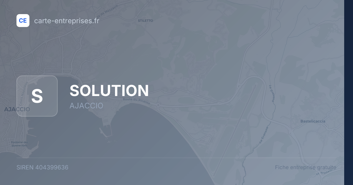 SOLUTION — 404399636 — fiche entreprise