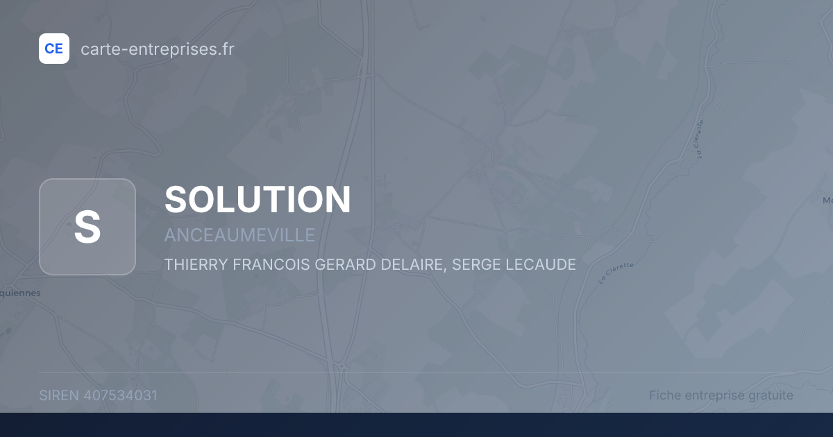 SOLUTION — 407534031 — fiche entreprise