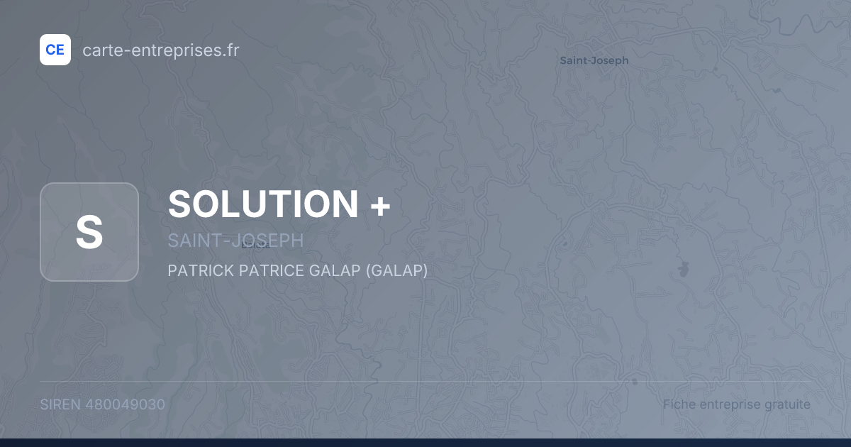 SOLUTION  + — 480049030 — fiche entreprise