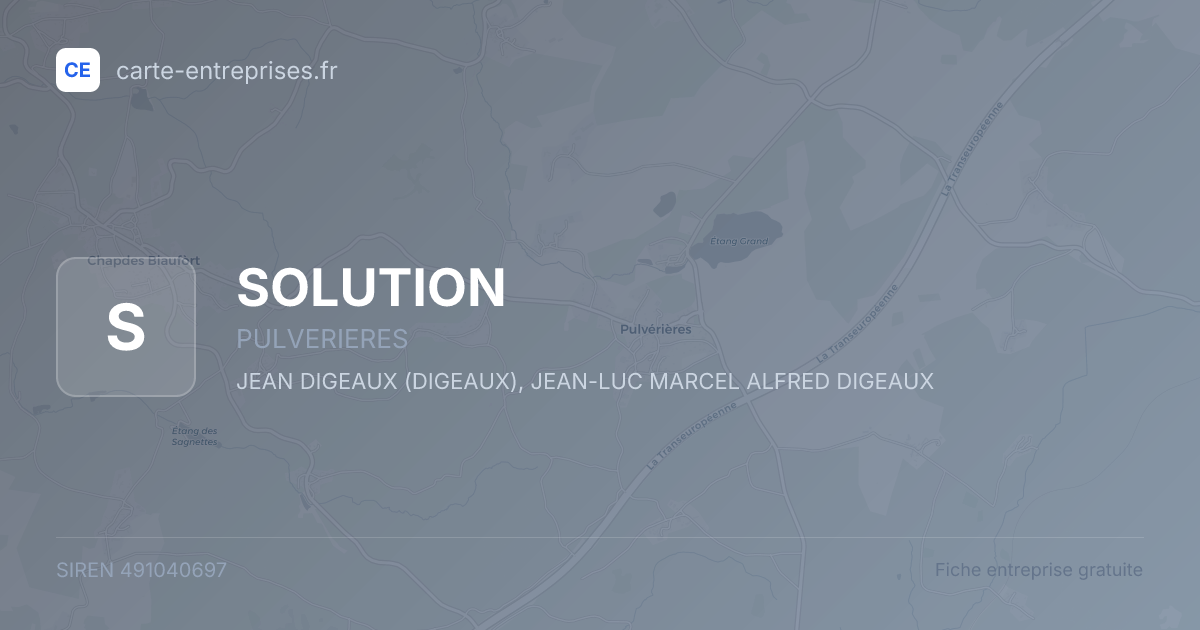 SOLUTION — 491040697 — fiche entreprise