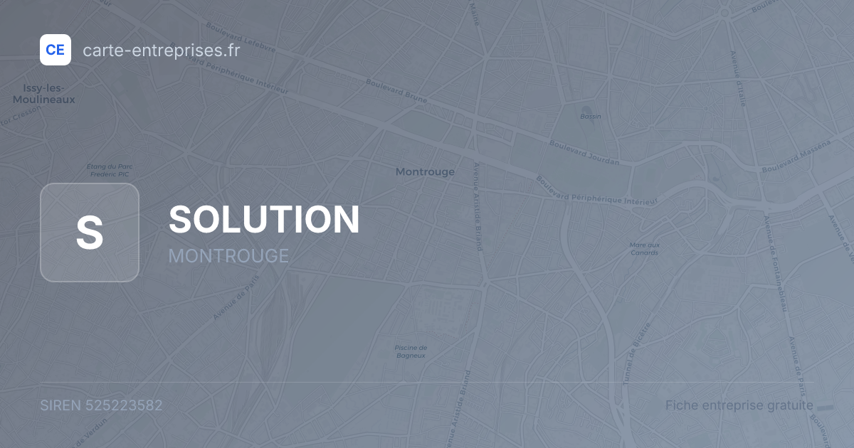 SOLUTION — 525223582 — fiche entreprise