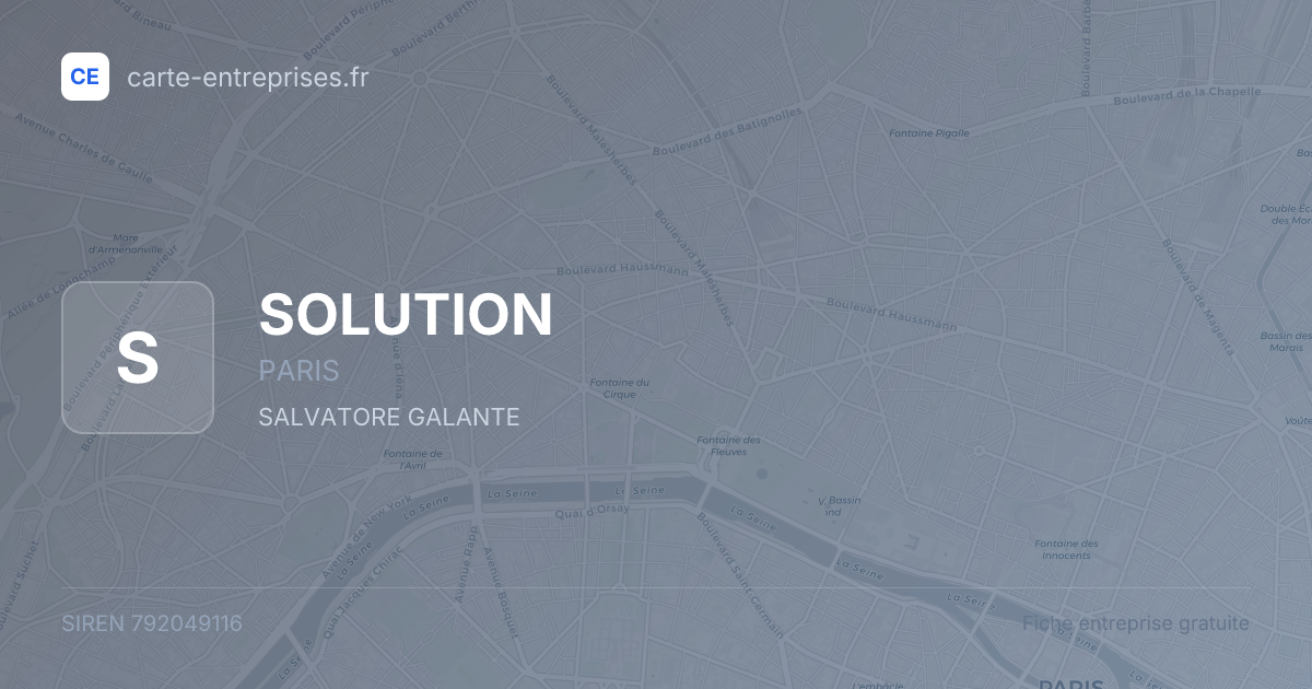 SOLUTION — 792049116 — fiche entreprise
