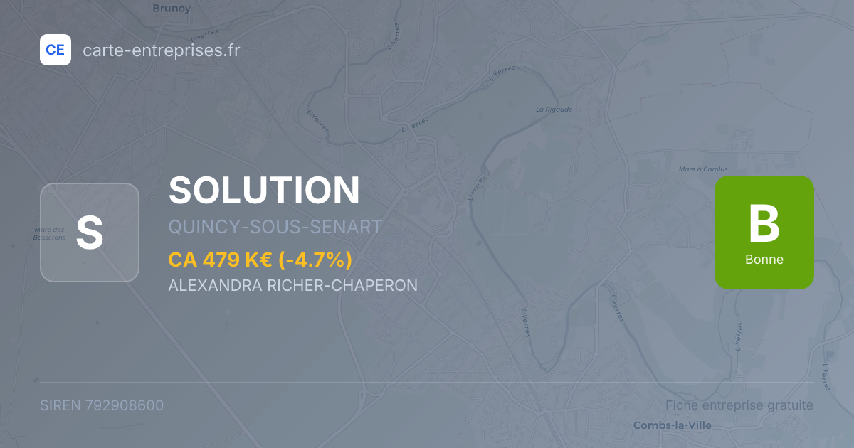 SOLUTION — 792908600 — fiche entreprise