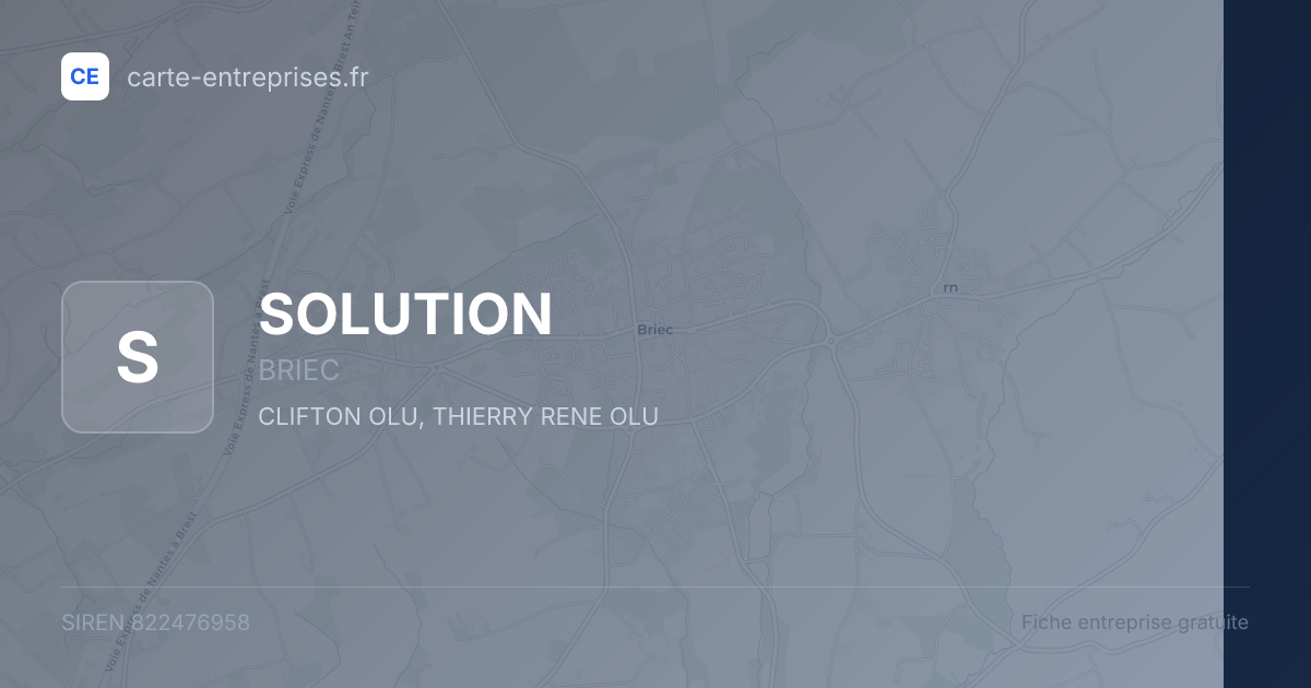 SOLUTION — 822476958 — fiche entreprise