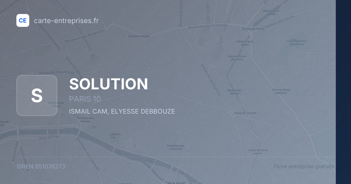 SOLUTION — 851076273 — fiche entreprise