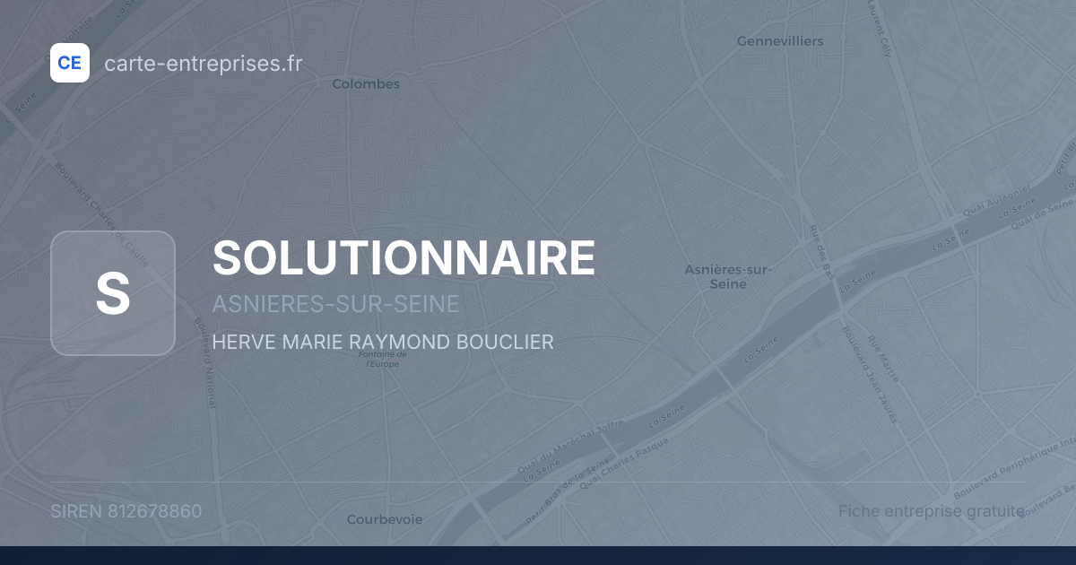 SOLUTIONNAIRE — 812678860 — fiche entreprise