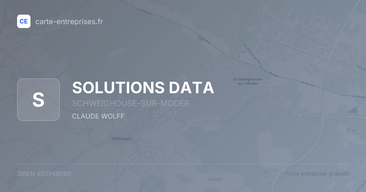 SOLUTIONS DATA — 403946080 — fiche entreprise