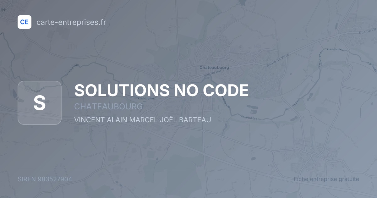 SOLUTIONS NO CODE — 983527904 — fiche entreprise