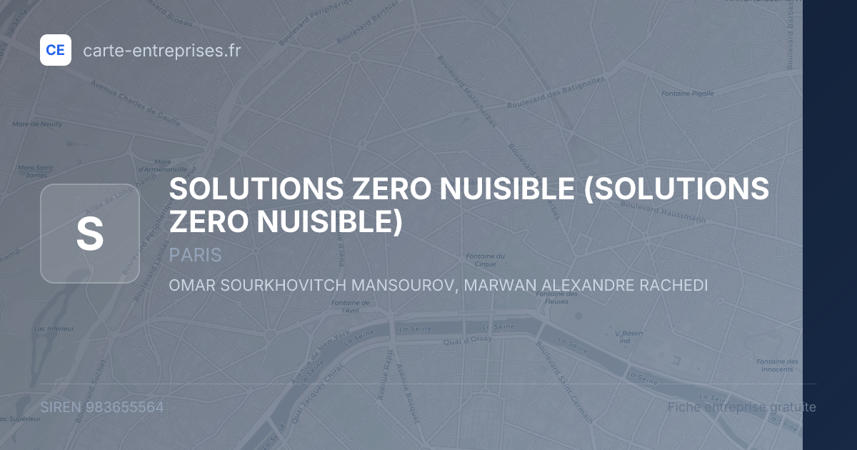 SOLUTIONS ZERO NUISIBLE — 983655564 — fiche entreprise