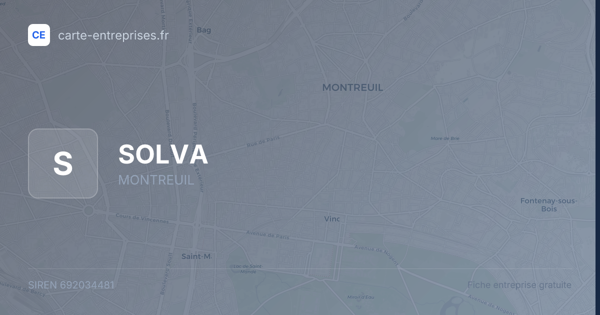 SOLVA — 692034481 — fiche entreprise