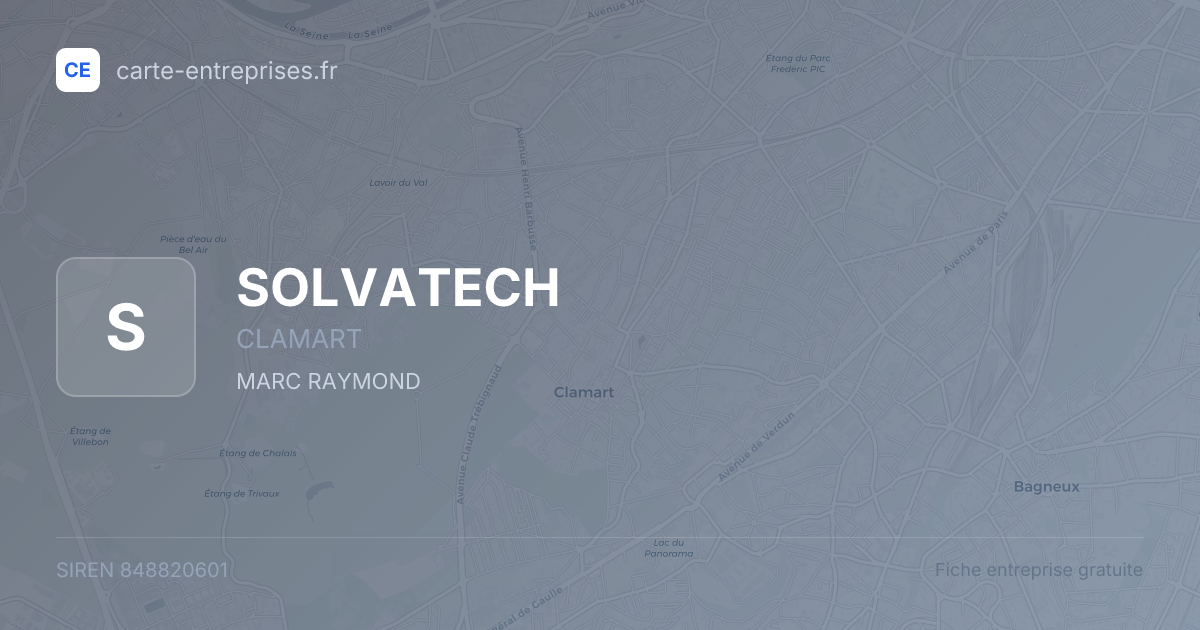 SOLVATECH — 848820601 — fiche entreprise