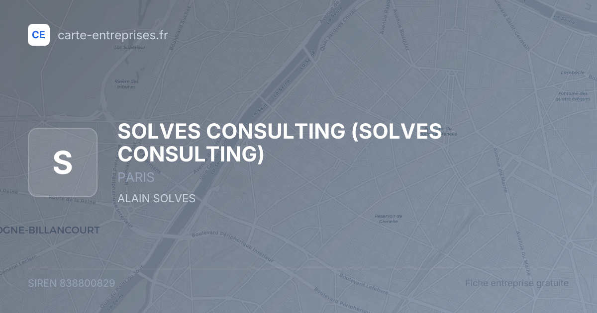 SOLVES CONSULTING — 838800829 — fiche entreprise