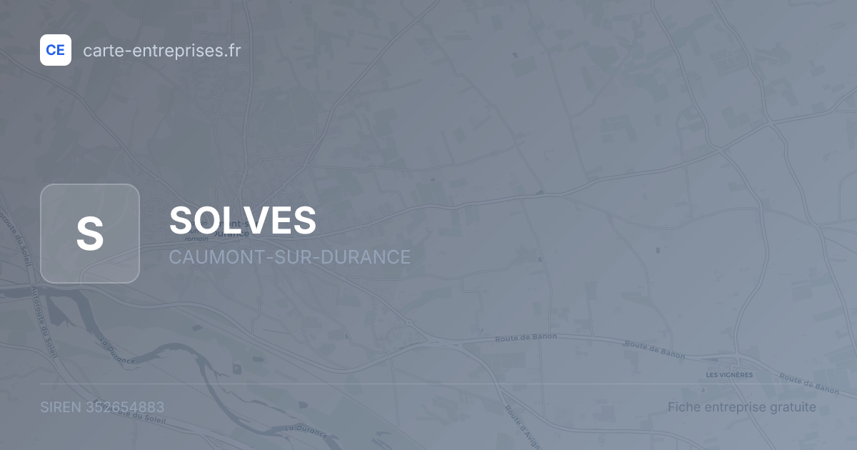 SOLVES — 352654883 — fiche entreprise