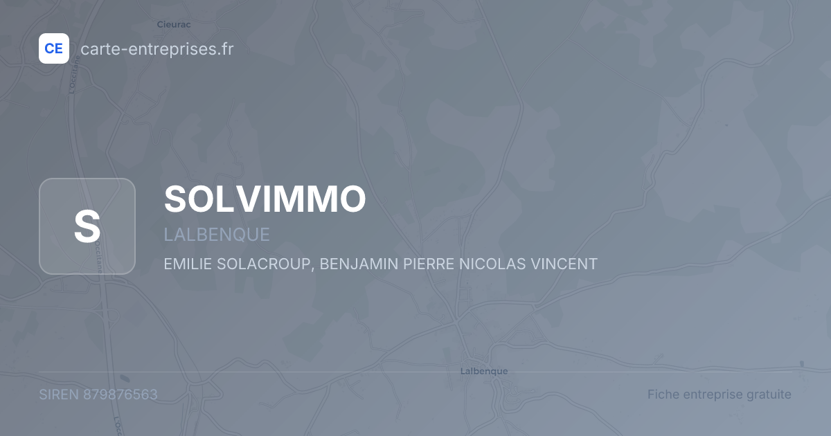SOLVIMMO — 879876563 — fiche entreprise