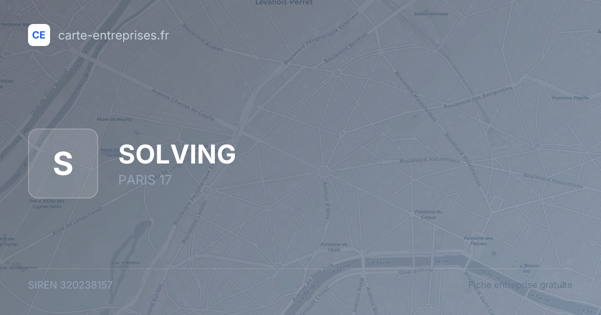 SOLVING — 320238157 — fiche entreprise