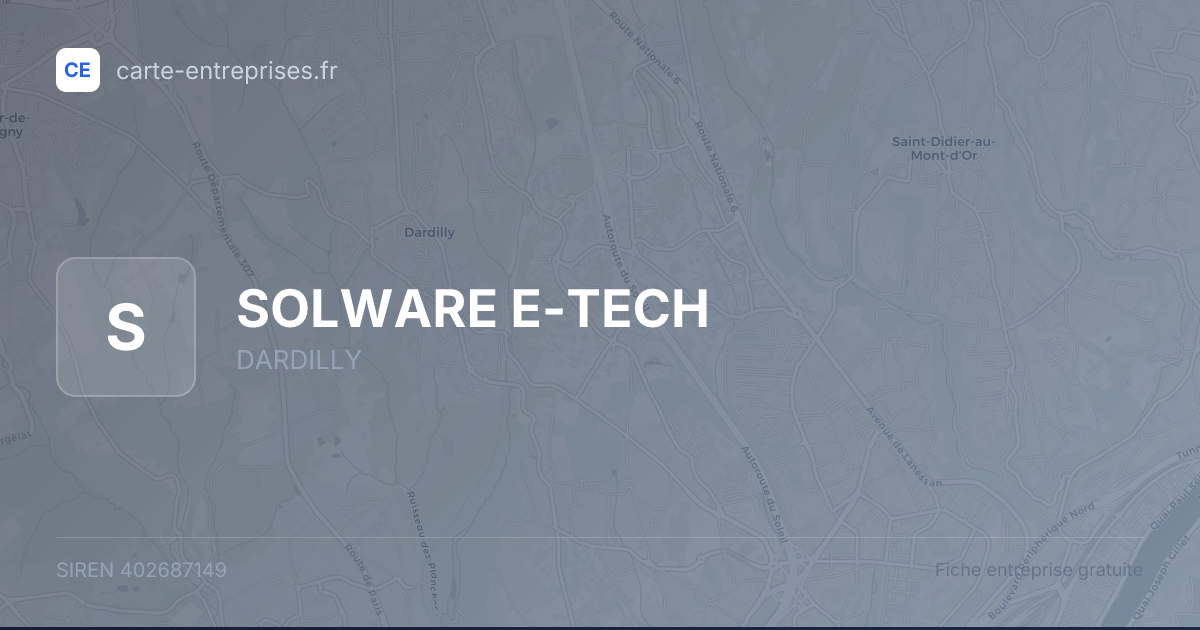 SOLWARE E-TECH — 402687149 — fiche entreprise