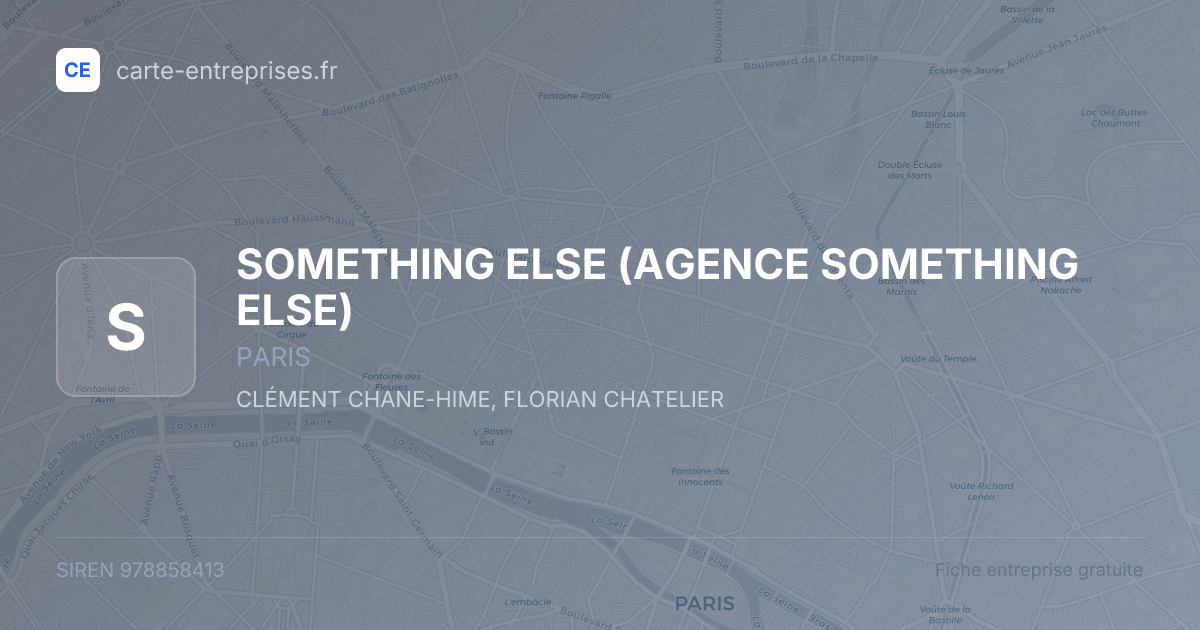 SOMETHING ELSE (AGENCE SOMETHING ELSE) — 978858413 — fiche entreprise