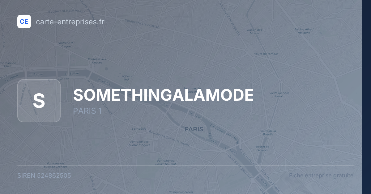 SOMETHINGALAMODE — 524862505 — fiche entreprise