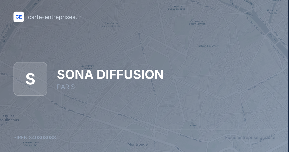 SONA DIFFUSION — 340808088 — fiche entreprise