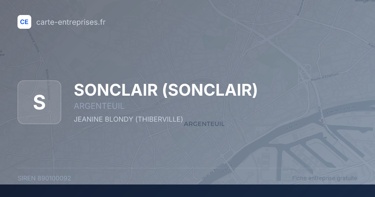 SONCLAIR — 890100092 — fiche entreprise