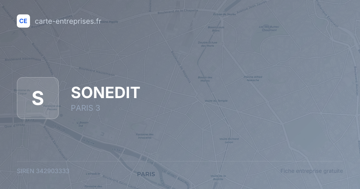 SONEDIT — 342903333 — fiche entreprise
