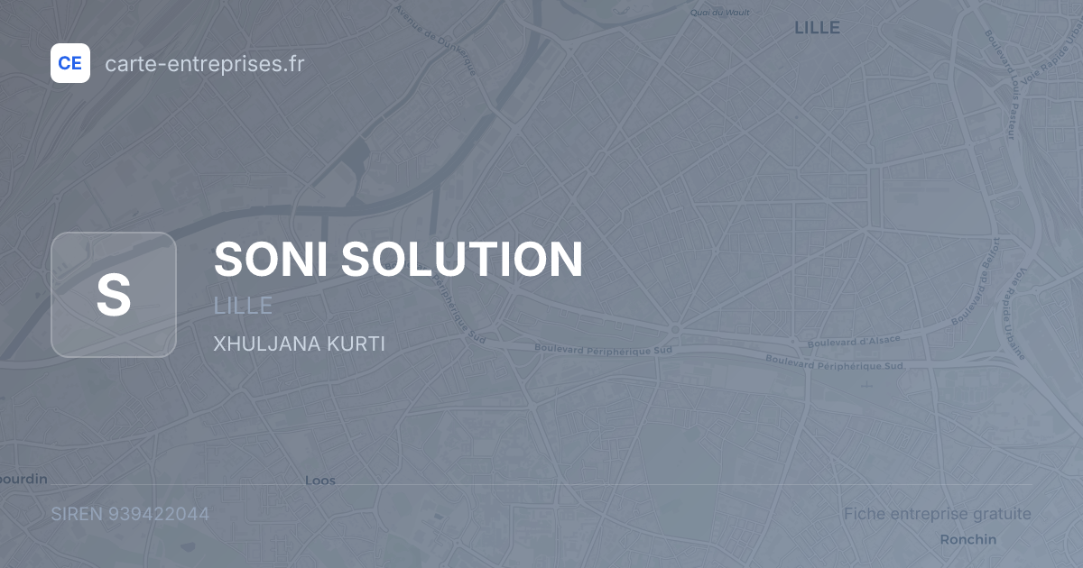 SONI SOLUTION — 939422044 — fiche entreprise