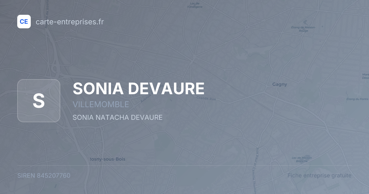 SONIA DEVAURE — 845207760 — fiche entreprise