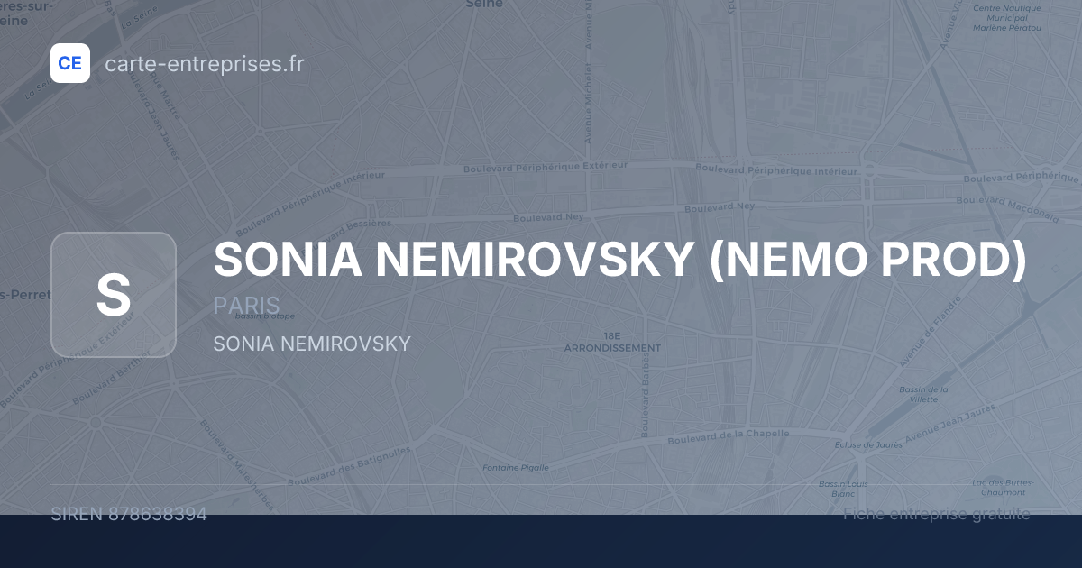 SONIA NEMIROVSKY (NEMO PROD) — 878638394 — fiche entreprise