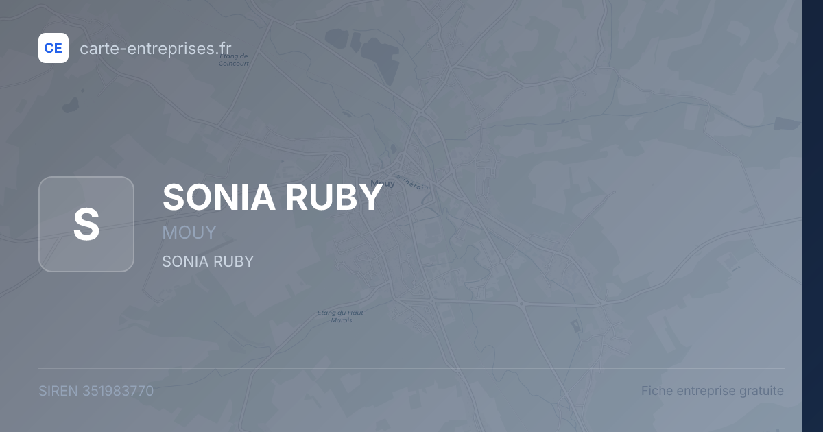 SONIA RUBY — 351983770 — fiche entreprise
