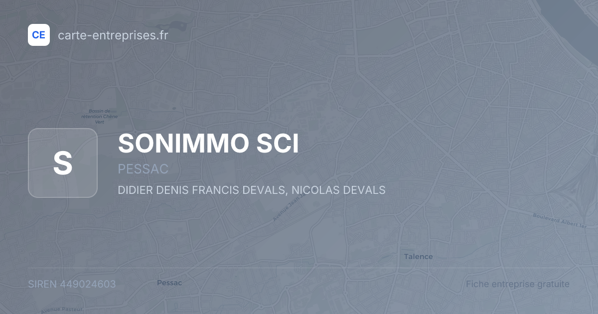 SONIMMO SCI — 449024603 — fiche entreprise