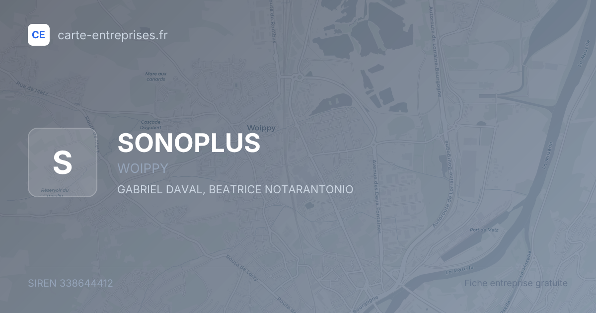 SONOPLUS — 338644412 — fiche entreprise