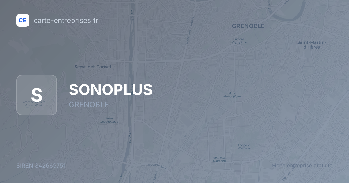 SONOPLUS — 342669751 — fiche entreprise