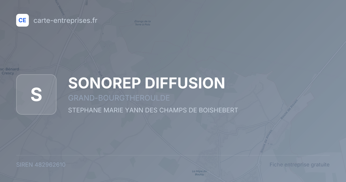 SONOREP DIFFUSION — 482962610 — fiche entreprise