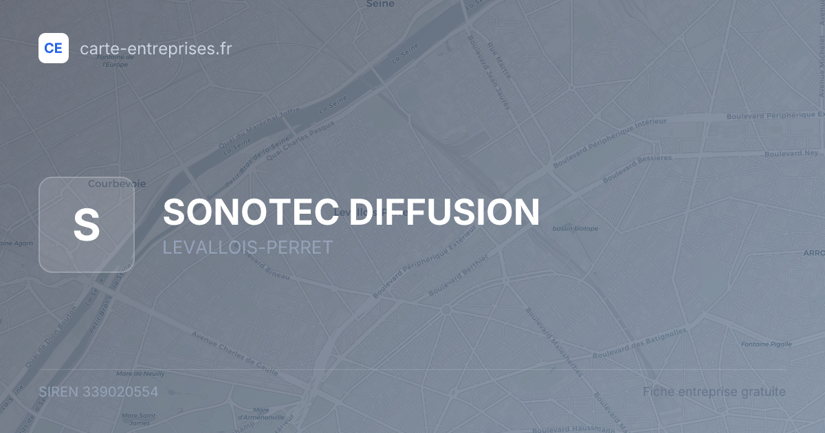 SONOTEC DIFFUSION — 339020554 — fiche entreprise