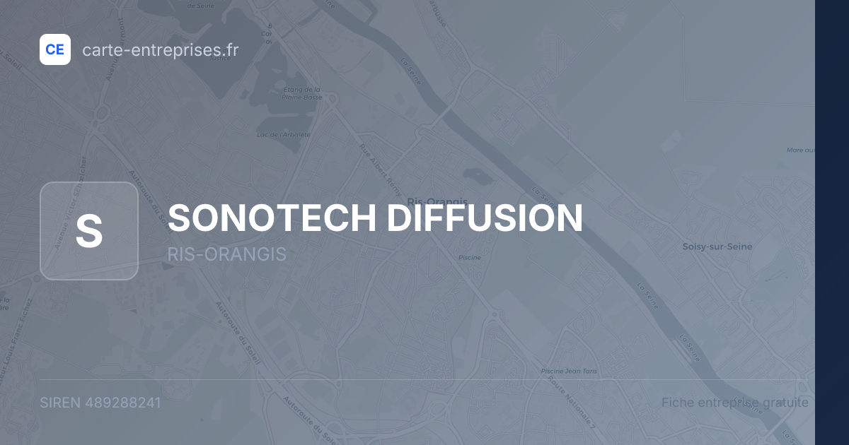 SONOTECH DIFFUSION — 489288241 — fiche entreprise