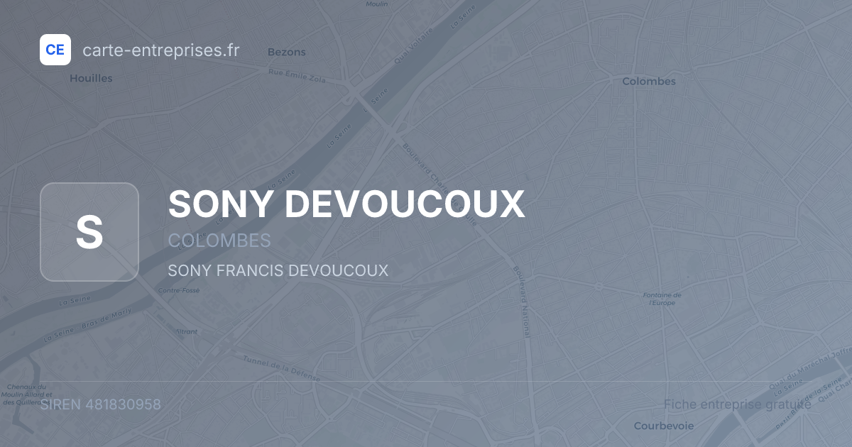 SONY DEVOUCOUX — 481830958 — fiche entreprise