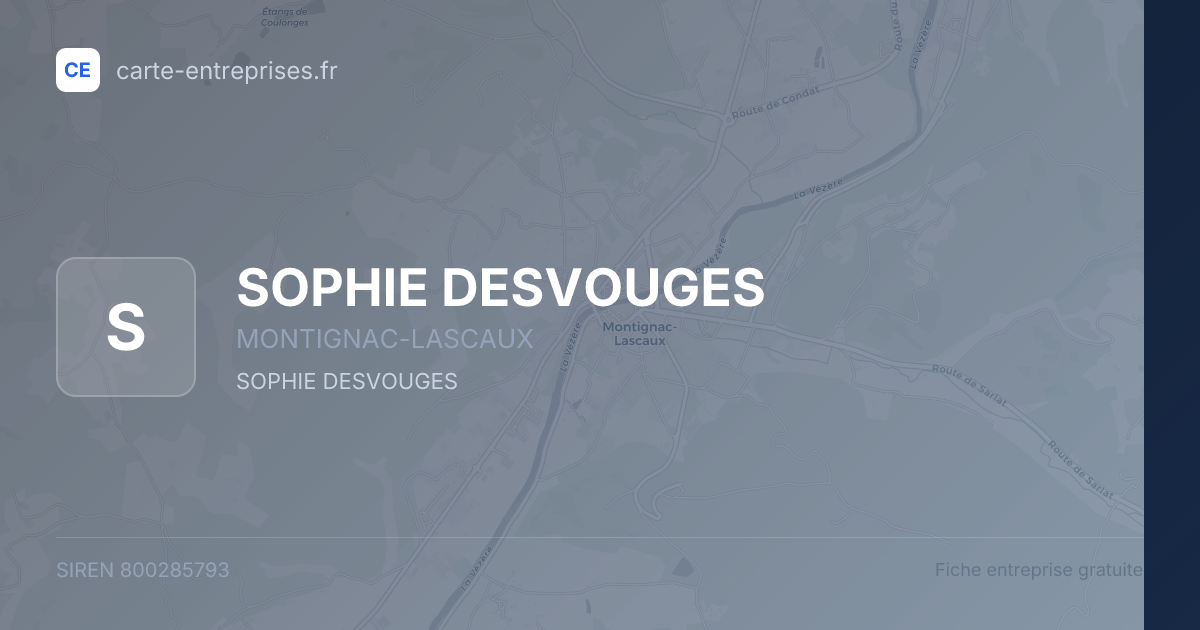 SOPHIE DESVOUGES — 800285793 — fiche entreprise
