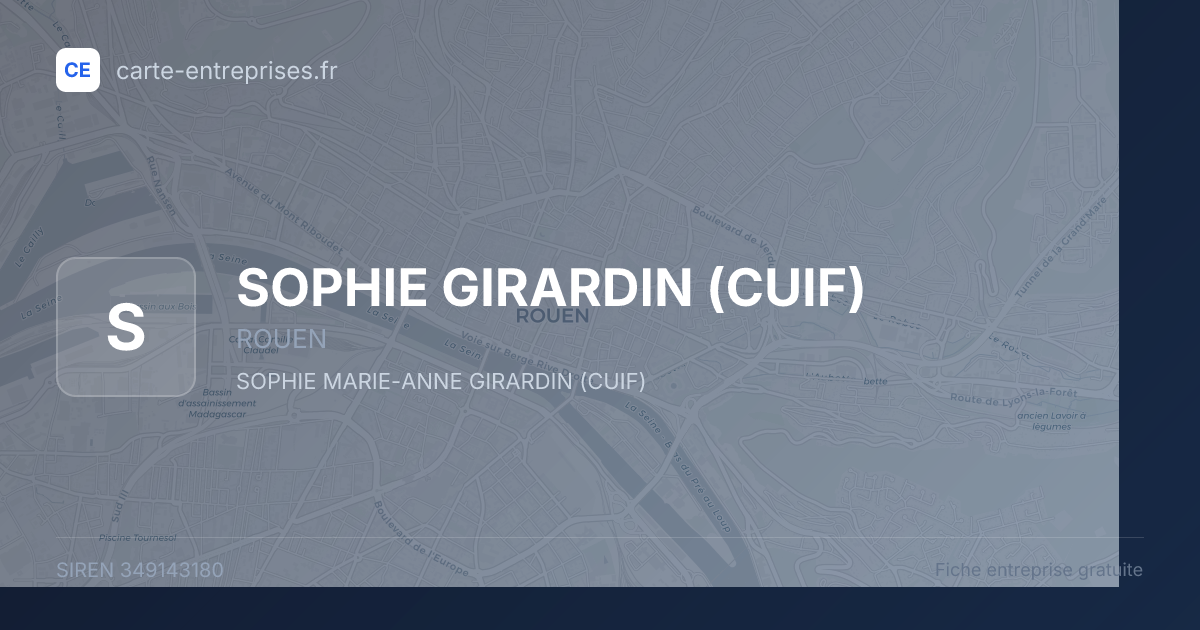 SOPHIE GIRARDIN (CUIF) — 349143180 — fiche entreprise