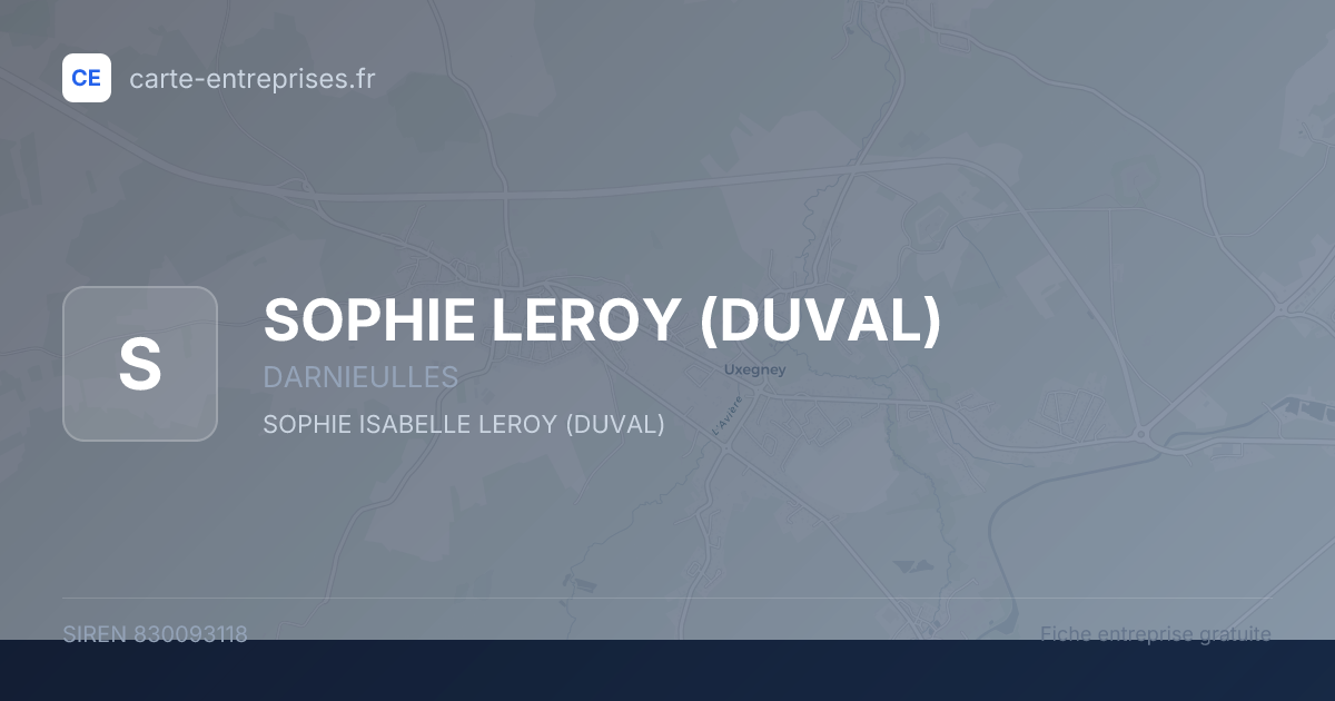 SOPHIE LEROY (DUVAL) — 830093118 — fiche entreprise