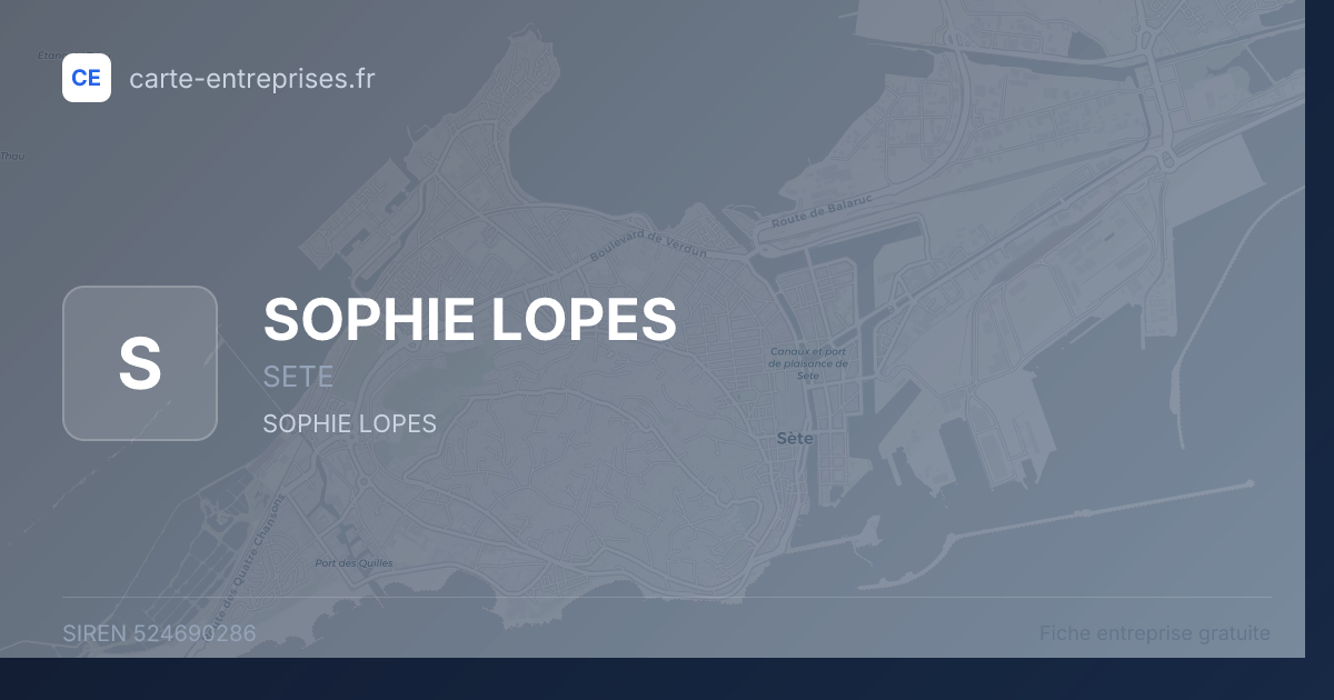 SOPHIE LOPES — 524690286 — fiche entreprise