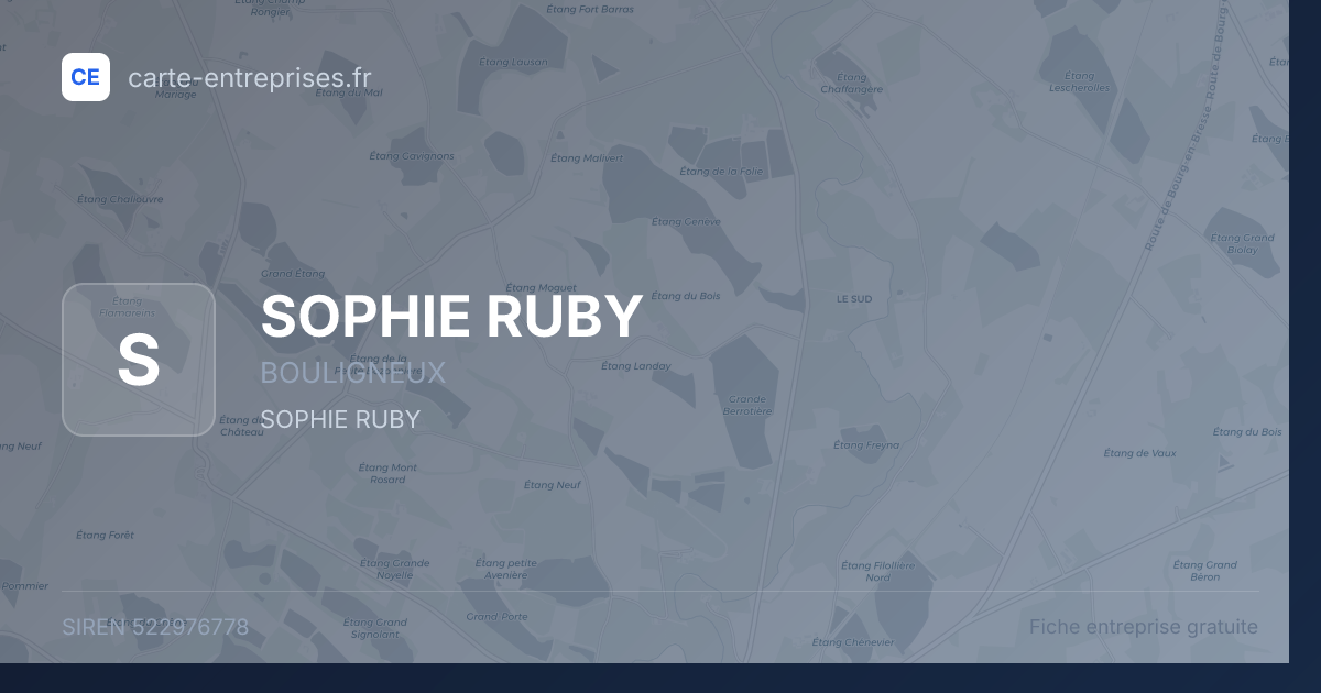 SOPHIE RUBY — 522976778 — fiche entreprise